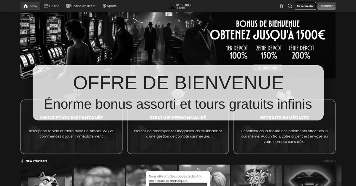 Incognito Casino welcome bonus